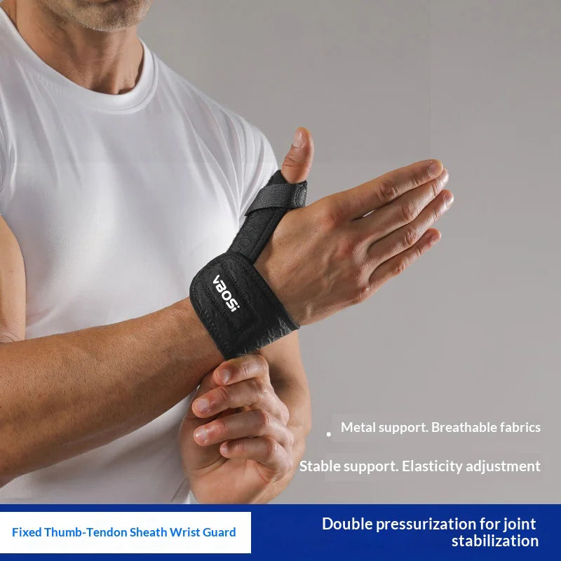 VBOSI 7308V 1Pc Adjustable Wrist Brace Breathable Thumb Support Steel Splint Wrist Guard - Black - 4
