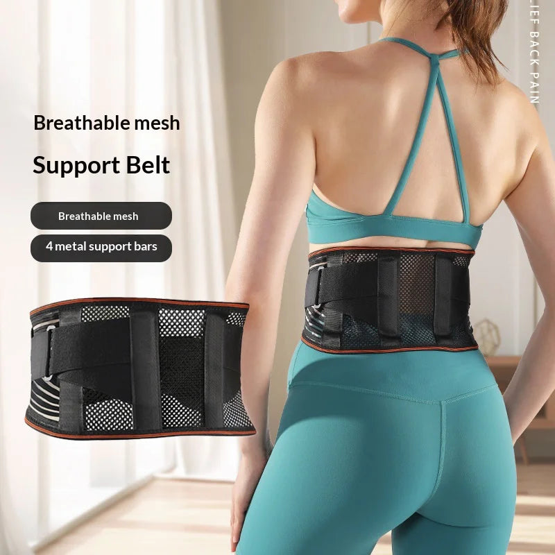 VBOSI 3352V Back Support Belt Breathable Adjustable Lumbar Belt for Squats Weightlifting Gym - Black M - 3