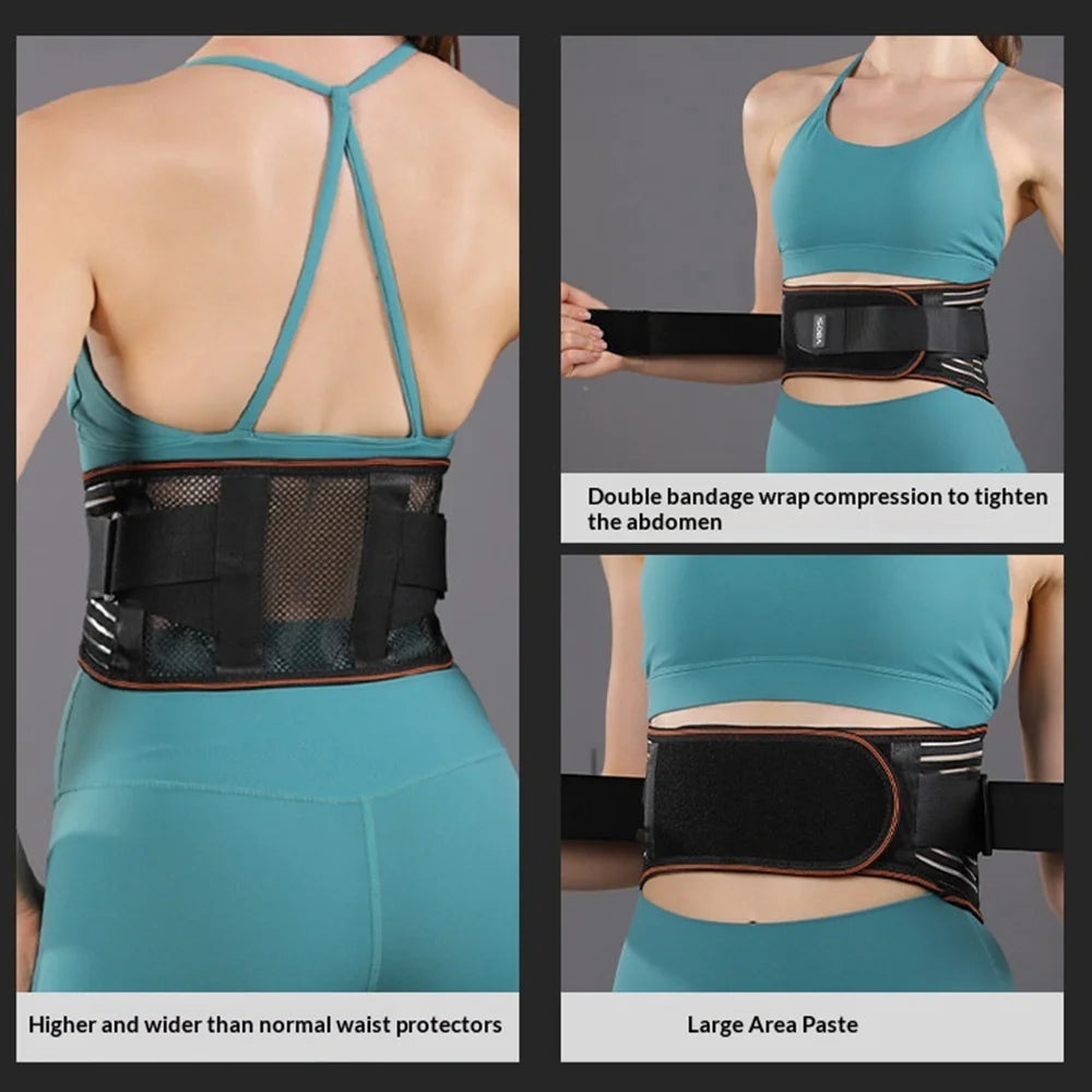 VBOSI 3352V Back Support Belt Breathable Adjustable Lumbar Belt for Squats Weightlifting Gym - Black M - 6