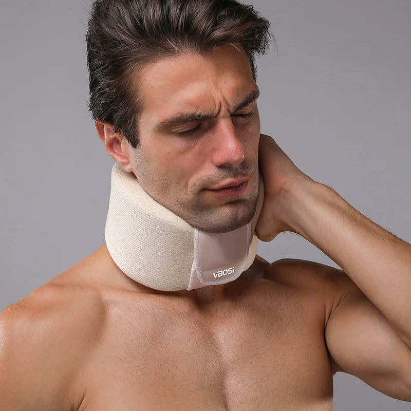 VBOSI 1722V Breathable Foam Padded Adjustable Neck Brace Cervical Support Neck Guard for Sports - Nude M - 3