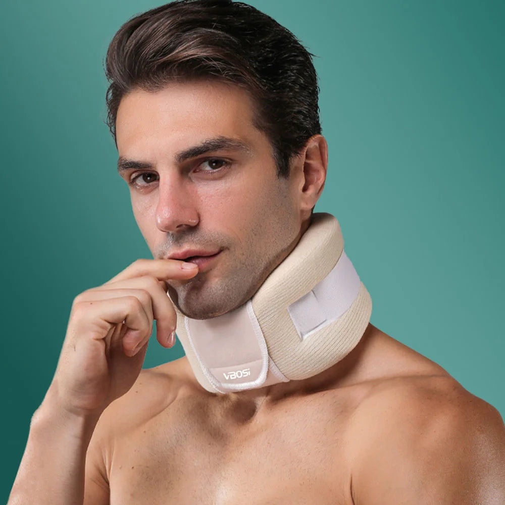 VBOSI 1722V Breathable Foam Padded Adjustable Neck Brace Cervical Support Neck Guard for Sports - Nude M - 5