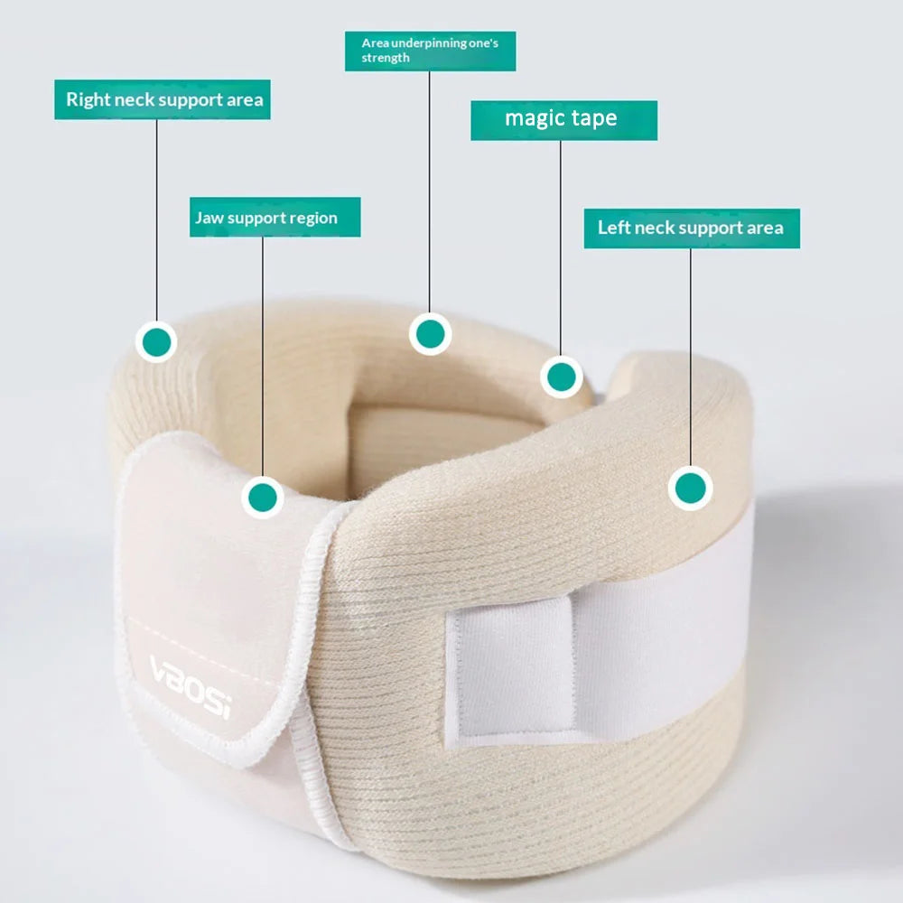 VBOSI 1722V Breathable Foam Padded Adjustable Neck Brace Cervical Support Neck Guard for Sports - Nude M - 6