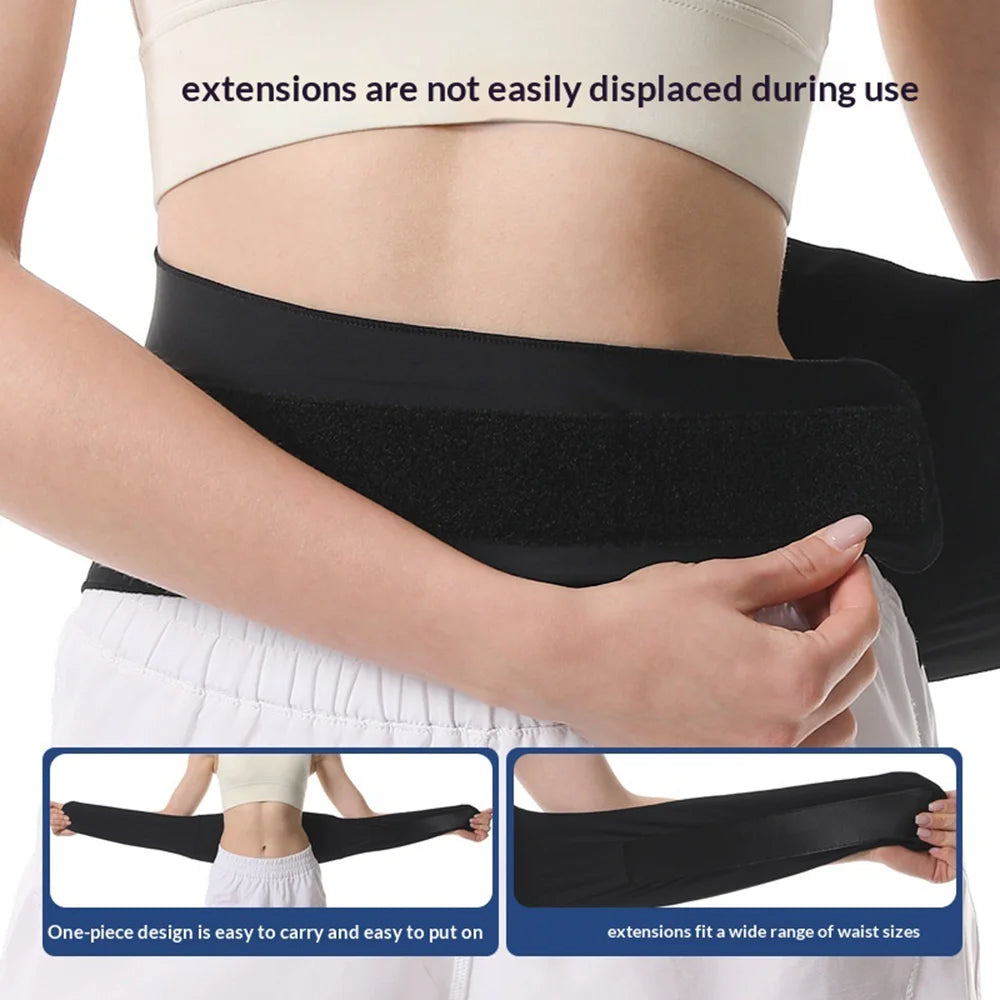 W8791 Hot Cold Therapy Lumbar Support Belt Reusable Gel Wrap Back Brace for Sports Recovery - Black - 4