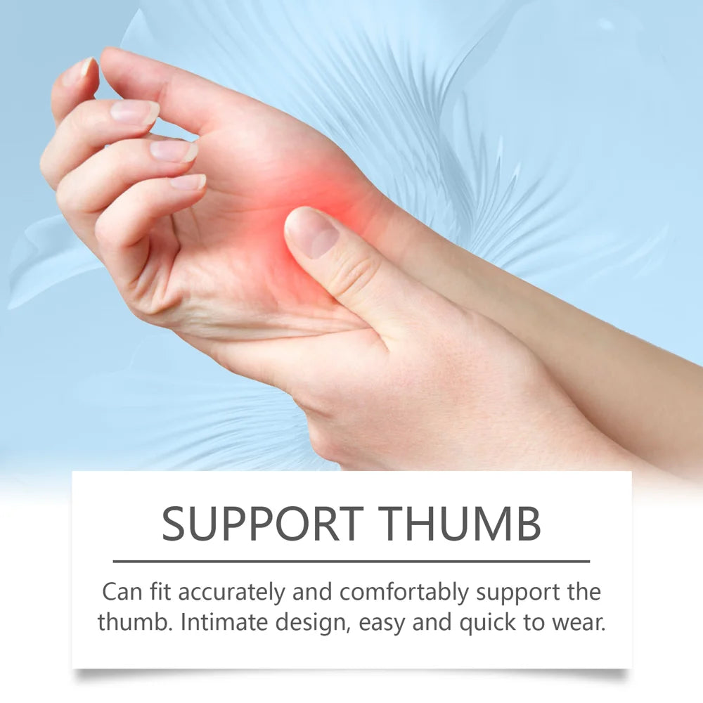 HOUKEA 1Pc Thumb Brace Ergonomic Breathable Support Adjustable Magic Tape for Daily Wear - 5