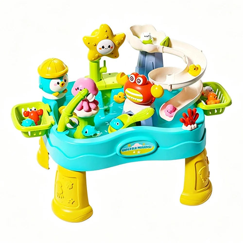 SJL9615 Underwater Adventure Fishing Water Play Table Auto Circulating Water Toy for Kids - Blue - 1