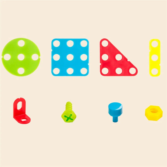 241PCS Children Creative Mosaic Blocks Kids DIY Building Toys Learning Educational Construction Blocks Drill Screwdiver Set - 7