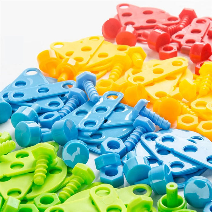 135PCS Kids Educational Construction Blocks Nuts Drill Screwdiver Set DIY Building Toys Learning Toys Creative Drilling Blocks - 2