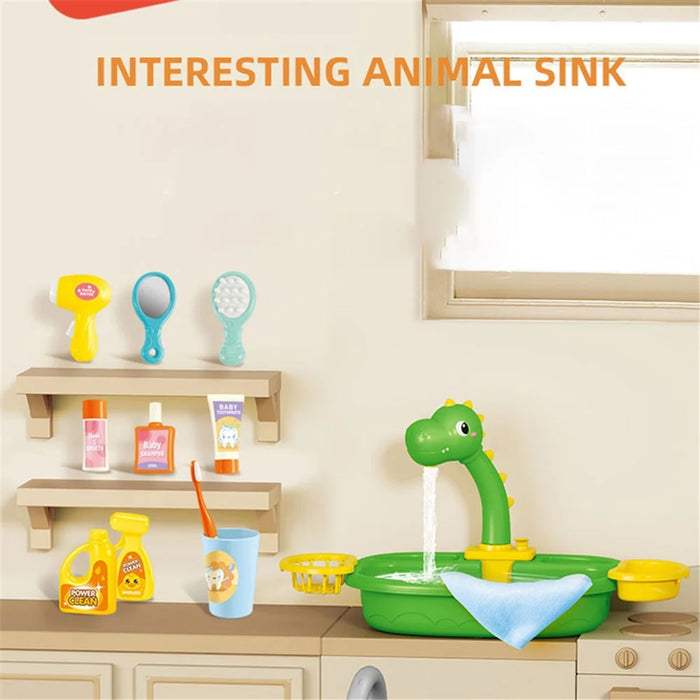 7988 Children Electric Automatic Watering Faucet Toy Fishing Platform Water Pretend Play Educational Toys Parent-Child Playset - Crab - 7