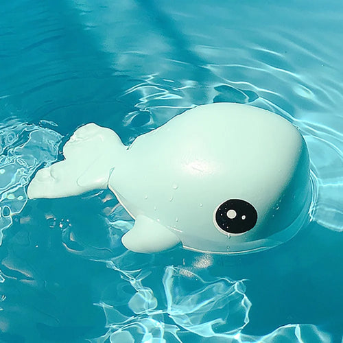 Cute Whale Shape Baby Bath Toy Plastic Toddlers Water Toy Wind Up Clockwork Shower Toy - Baby Blue / Whale - 1