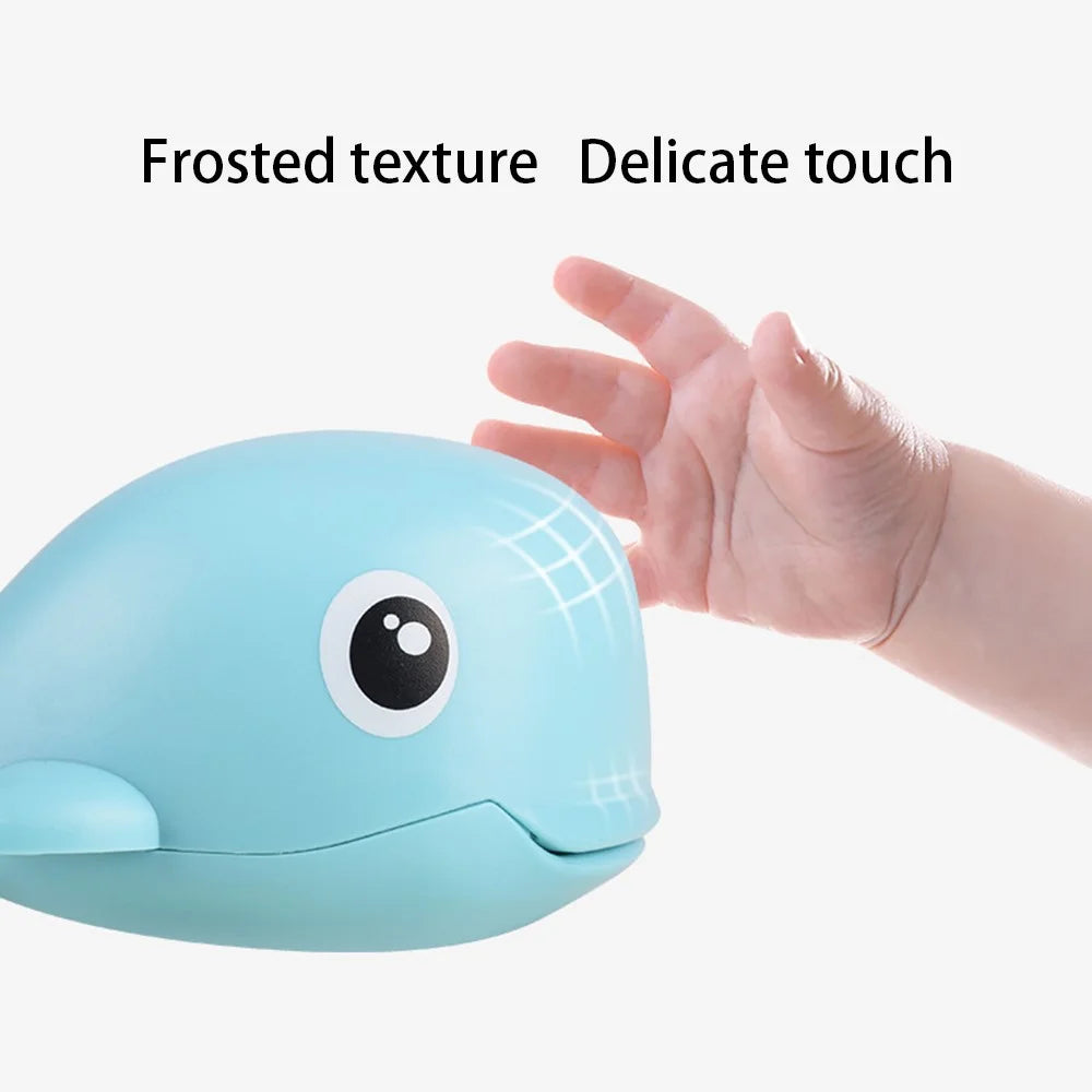 Cute Whale Shape Baby Bath Toy Plastic Toddlers Water Toy Wind Up Clockwork Shower Toy - Baby Blue / Whale - 2