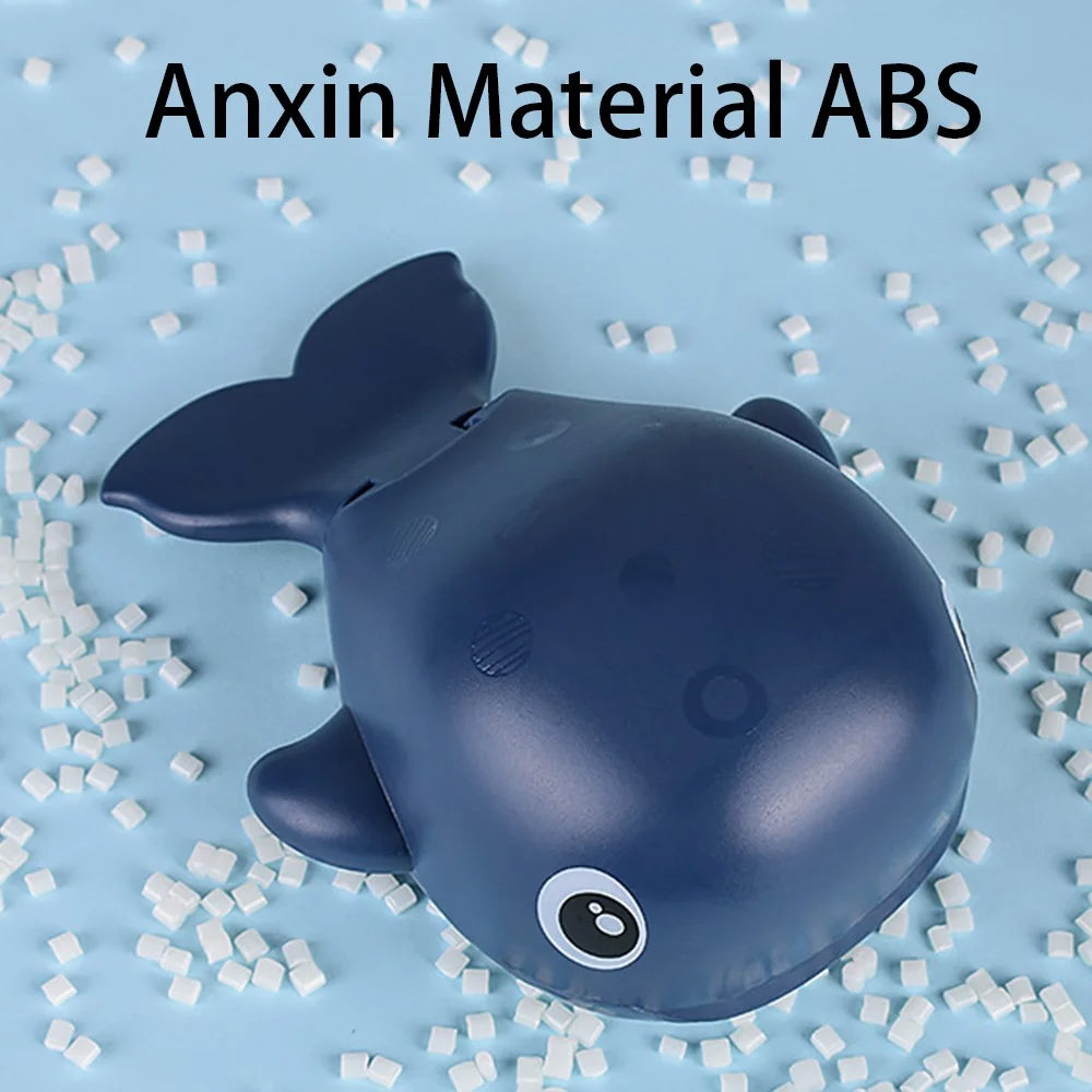 Cute Whale Shape Baby Bath Toy Plastic Toddlers Water Toy Wind Up Clockwork Shower Toy - Baby Blue / Whale - 5