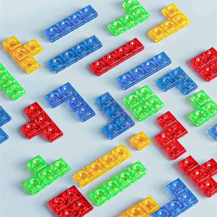 2144 Children 3D Block Puzzle Toy Logical Thinking Training Educational Toys Parent-Child Desktop Game - Blue - 6