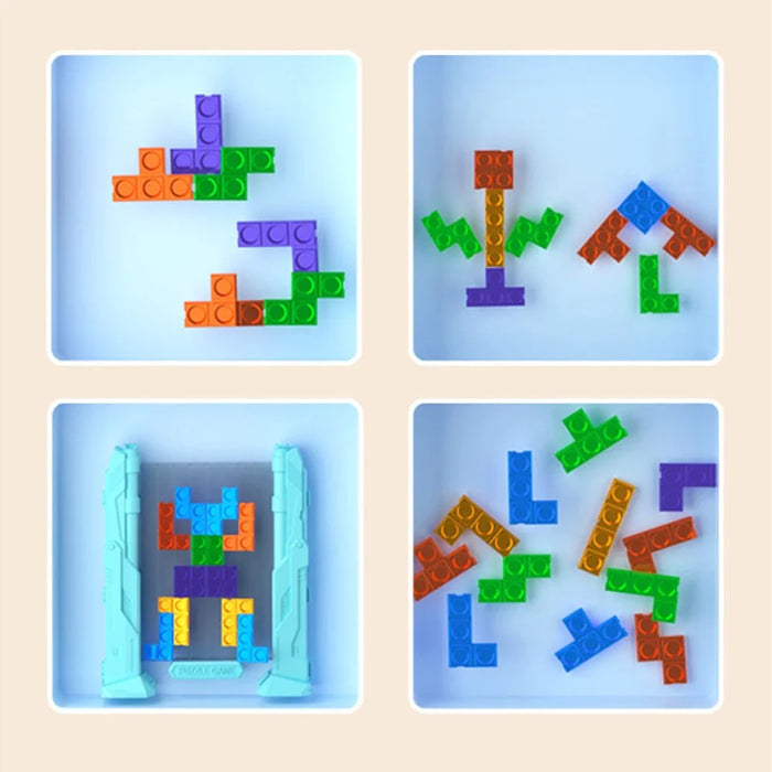 2144 Children 3D Block Puzzle Toy Logical Thinking Training Educational Toys Parent-Child Desktop Game - Blue - 7