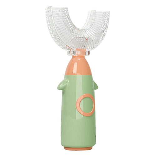 Children Soft Silicone Brush Head U-Shaped Manual Toothbrush for Kids ST (BPA Free, No FDA Certified) - Green / S - 1