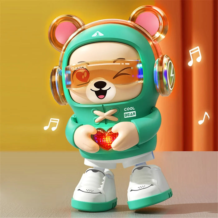 S-001A Music Lighting Kids Dancing Robot Bear Toy Children Birthday Gift - Green - 1