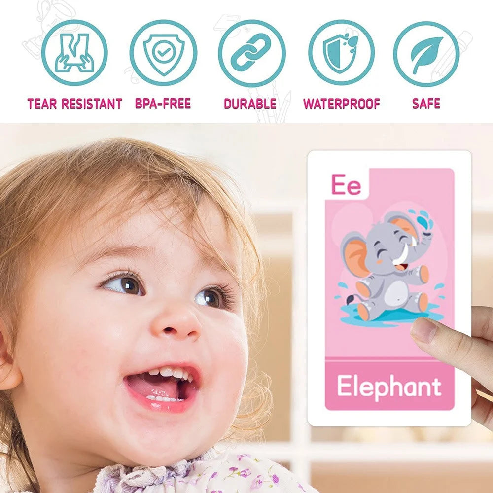 58Pcs / Set Flash Cards Alphabet Letter Number Shape Color Early Education Gift Toddler Learning Cards - Style 1 - 3