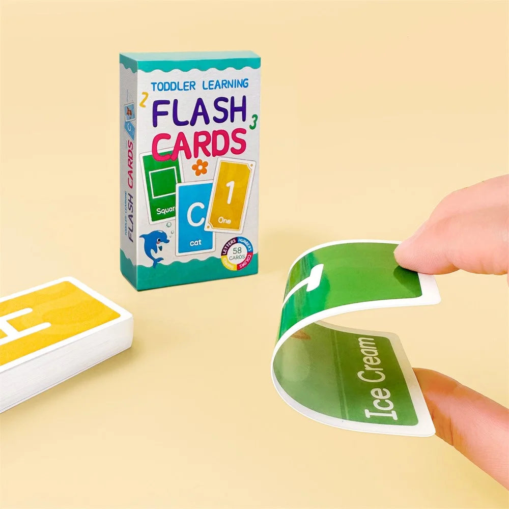 58Pcs / Set Flash Cards Alphabet Letter Number Shape Color Early Education Gift Toddler Learning Cards - Style 1 - 6