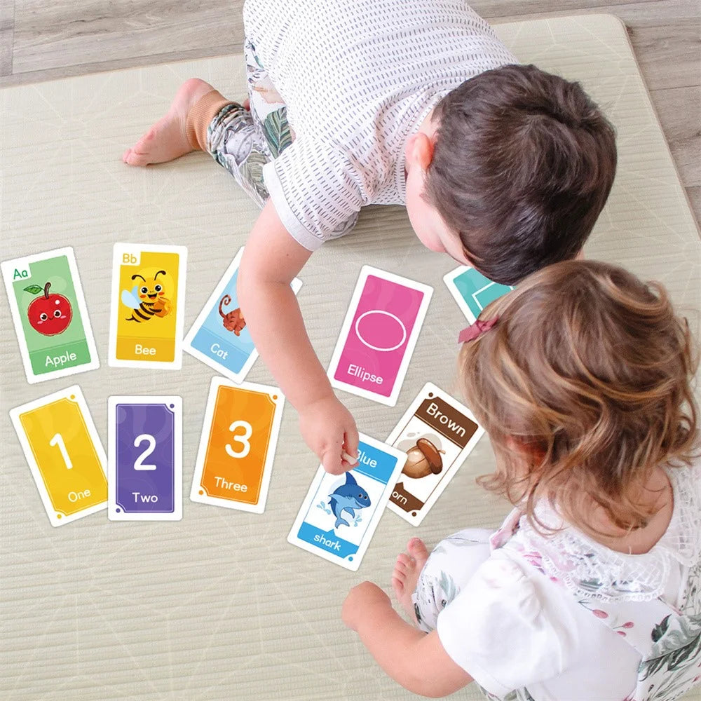 58Pcs / Set Flash Cards Alphabet Letter Number Shape Color Early Education Gift Toddler Learning Cards - Style 1 - 7