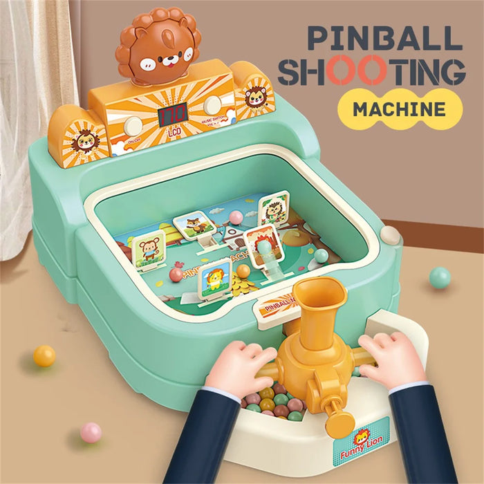 SJL8601 Cartoon Lion Pinball Shooting Machine Kids Target Shooting Toy Game with Score - Light Green - 4