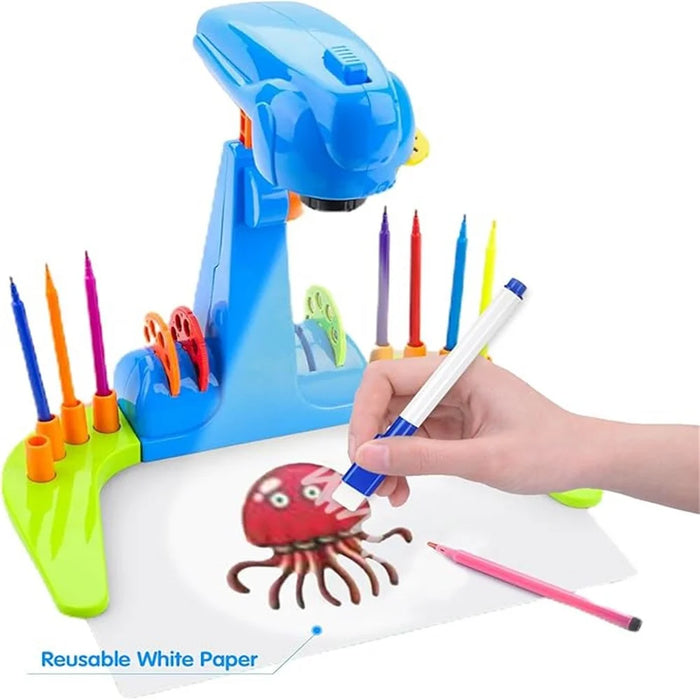 YM133 Drawing Projector for Kids Tracing Drawing Projector Toy Sketcher with Light - Blue - 2
