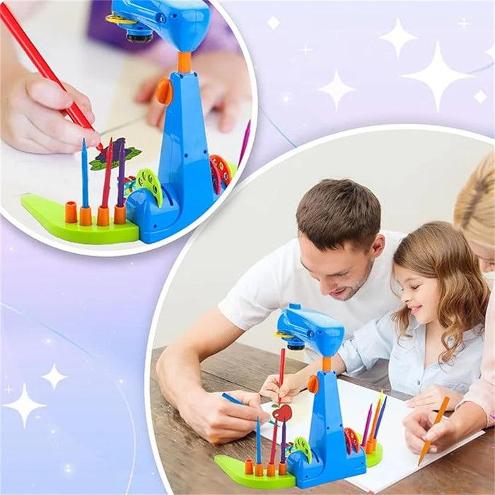 YM133 Drawing Projector for Kids Tracing Drawing Projector Toy Sketcher with Light - Blue - 4