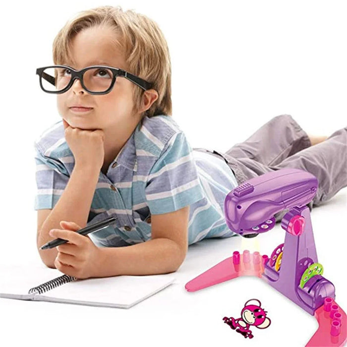 YM133 Drawing Projector for Kids Tracing Drawing Projector Toy Sketcher with Light - Blue - 6