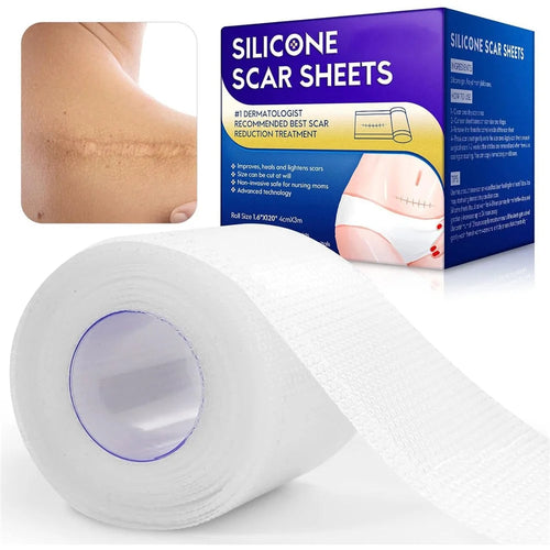 4cm Silicone Scar Removal Tape Post Surgery Scar Treatment Sheet Painless Scar Repair Bandage , Length 300cm - Transparent - 1