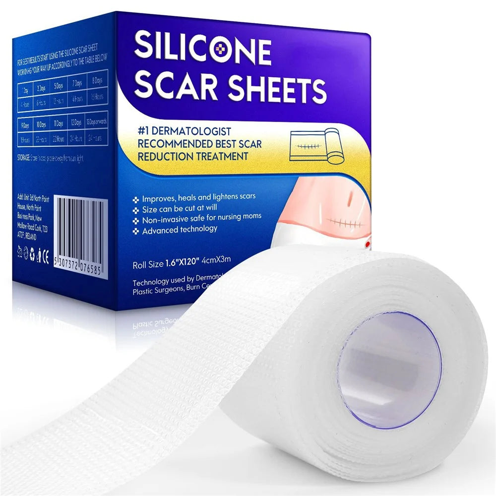 4cm Silicone Scar Removal Tape Post Surgery Scar Treatment Sheet Painless Scar Repair Bandage , Length 300cm - Transparent - 2