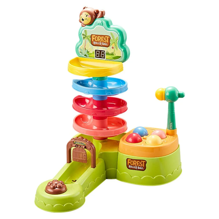 JSL711 Children Scoring Hammer Ball Game Educational Whack-A-Mole Track Rolling Ball Tabletop Toy - 1