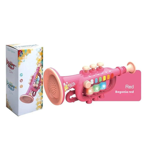 Musical Instrument Kids Toy Trumpet Educational Preschool Learning Blowing Instrument Gift for Toddlers Early Childhood Development - Pink - 1