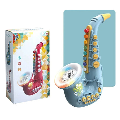 Musical Instrument Kids Toy Saxophone for Preschool Toddlers Educational Learning Music Development Gift - Blue - 1