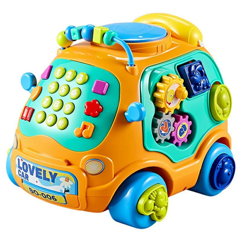 JSL88-19 Multifunction Cartoon Car Phone Toy for Toddlers Early Learning Baby Music Telephone - Yellow - 1