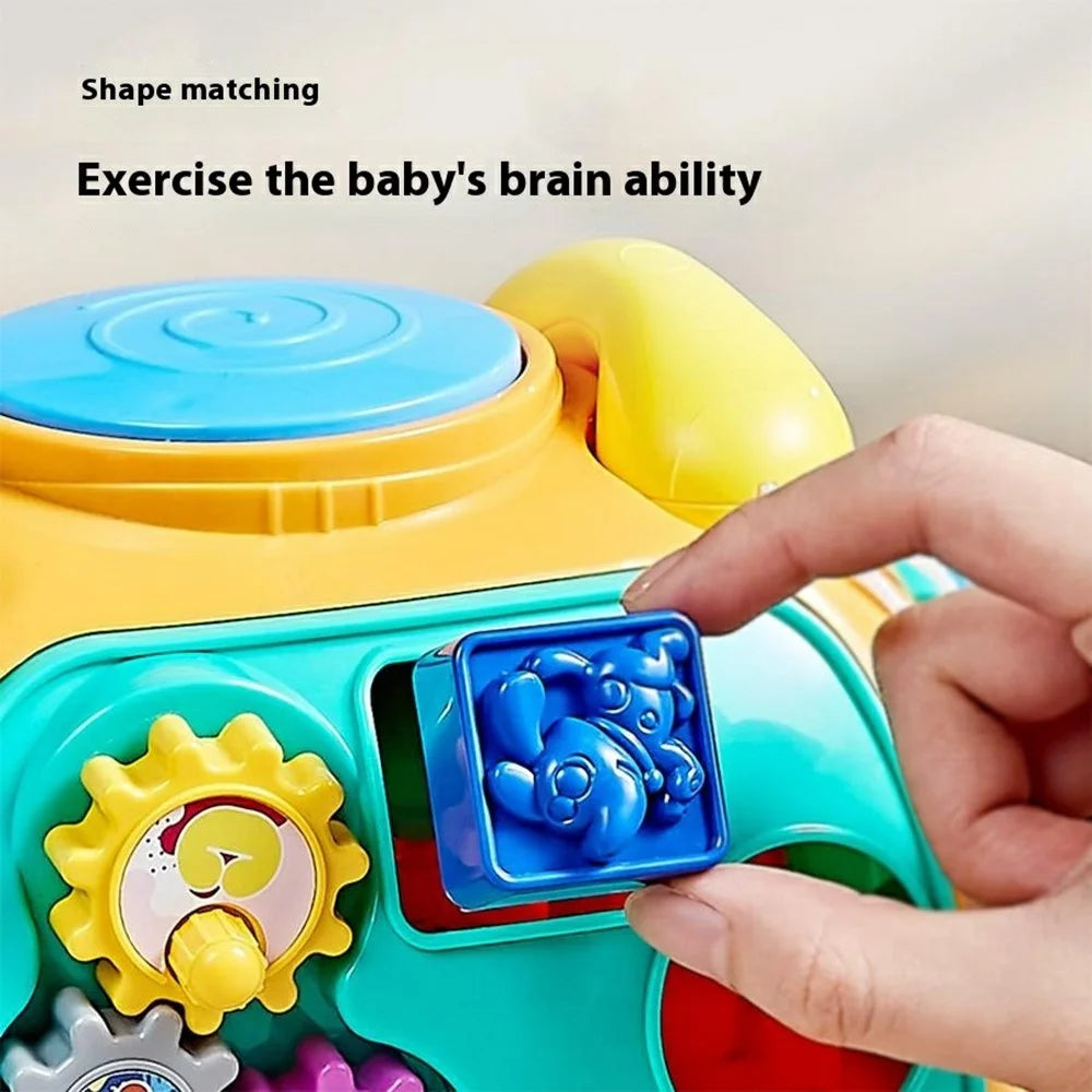 JSL88-19 Multifunction Cartoon Car Phone Toy for Toddlers Early Learning Baby Music Telephone - Yellow - 2
