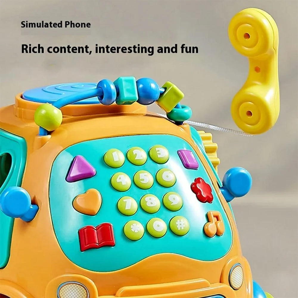 JSL88-19 Multifunction Cartoon Car Phone Toy for Toddlers Early Learning Baby Music Telephone - Yellow - 3