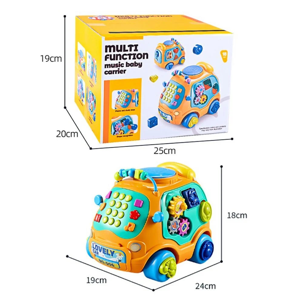 JSL88-19 Multifunction Cartoon Car Phone Toy for Toddlers Early Learning Baby Music Telephone - Yellow - 5
