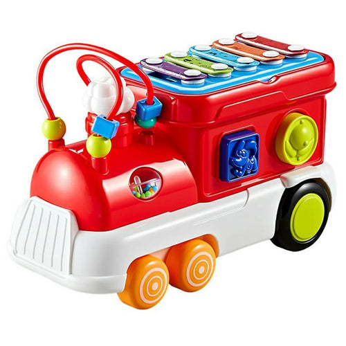 JSL88-20 Multifunctional Cartoon Train Xylophone Educational Toy for Babies Toddlers Music Learning - Red - 1
