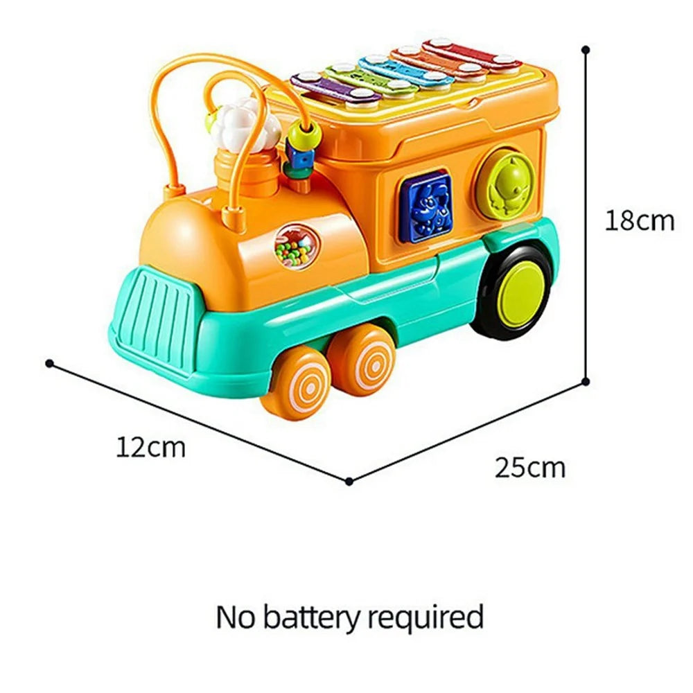 JSL88-20 Multifunctional Cartoon Train Xylophone Educational Toy for Babies Toddlers Music Learning - Red - 6