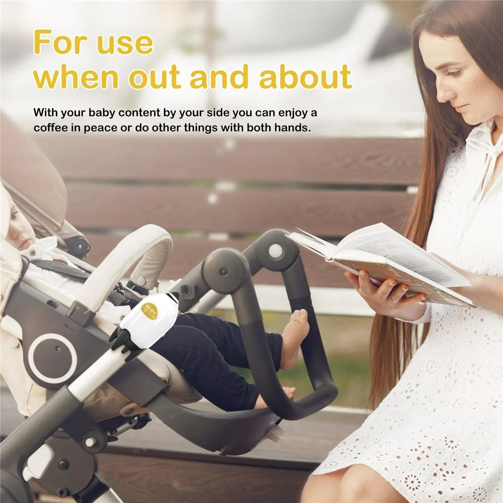 Portable Baby Stroller Rocker Rechargeable Adjustable Speed Infant Sleep Soother Device - 3