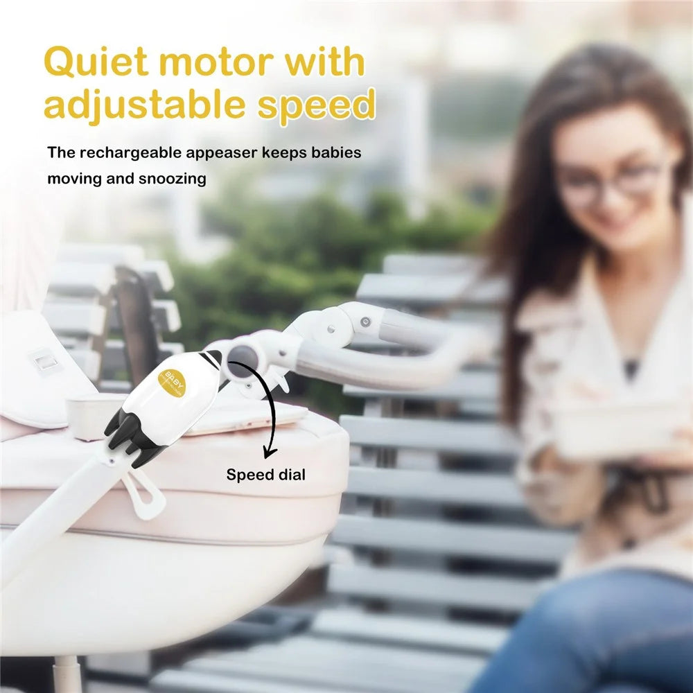 Portable Baby Stroller Rocker Rechargeable Adjustable Speed Infant Sleep Soother Device - 6