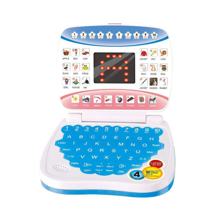Kids Laptop Toy Educational Learning Computer with English Keyboard Music Sound Interactive for Children 4-6 Years - Blue - 2