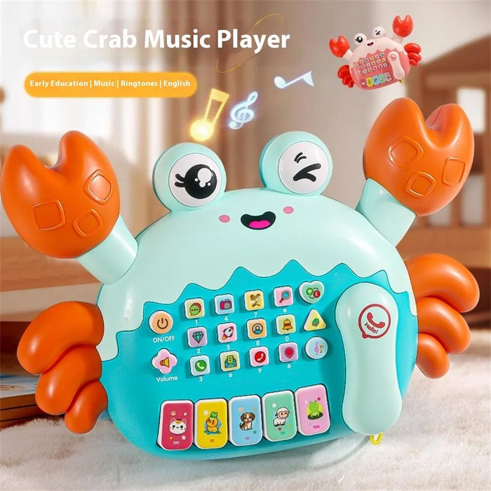 Children Early Education Toy Crab Storyteller Machine Musical Toy with Songs / Piano Function - Blue - 4