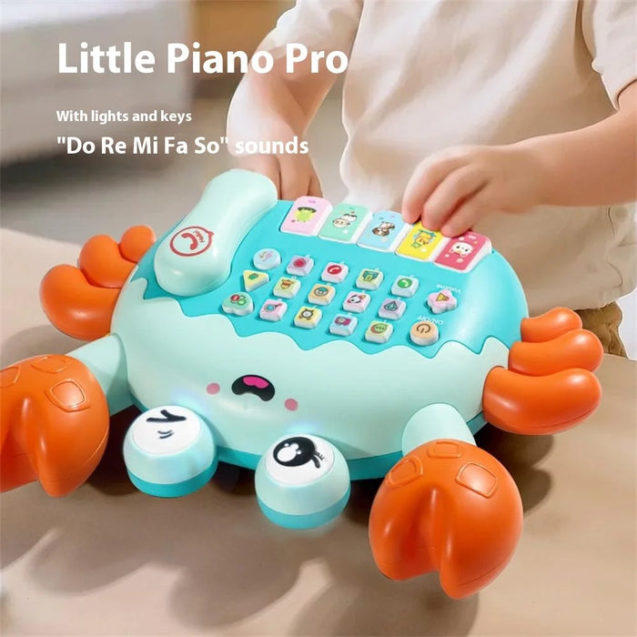 Children Early Education Toy Crab Storyteller Machine Musical Toy with Songs / Piano Function - Blue - 7