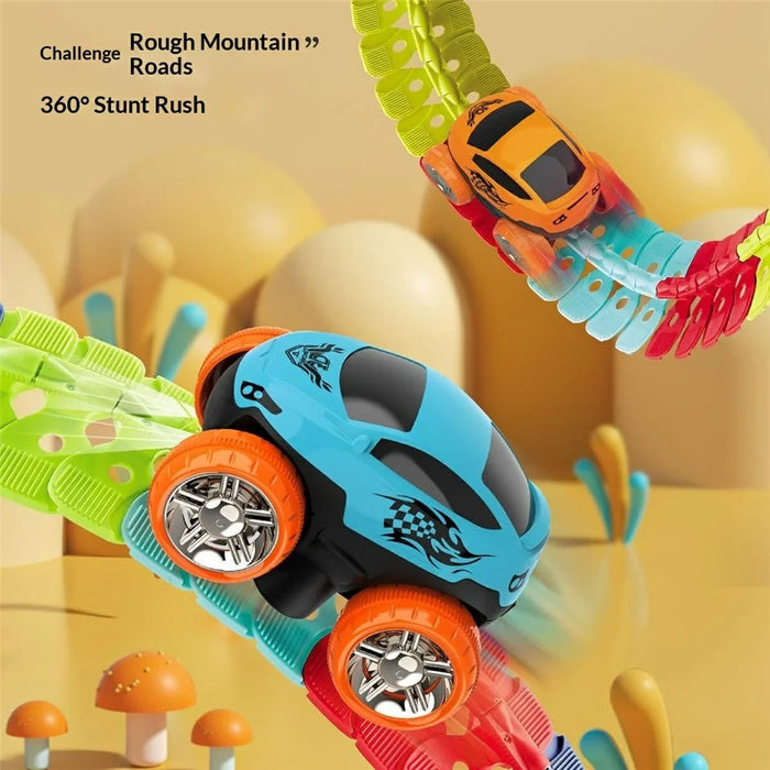 Anti-Gravity Electric Track Car Toy 46Pcs DIY Building Blocks Railway Set Roller Coaster Interactive Toy for Boys Girls - 4