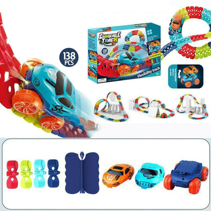Anti Gravity Electric Track Car Toy 138Pcs DIY Railway Set Roller Coaster Building Block Toy for Boys Girls - 1