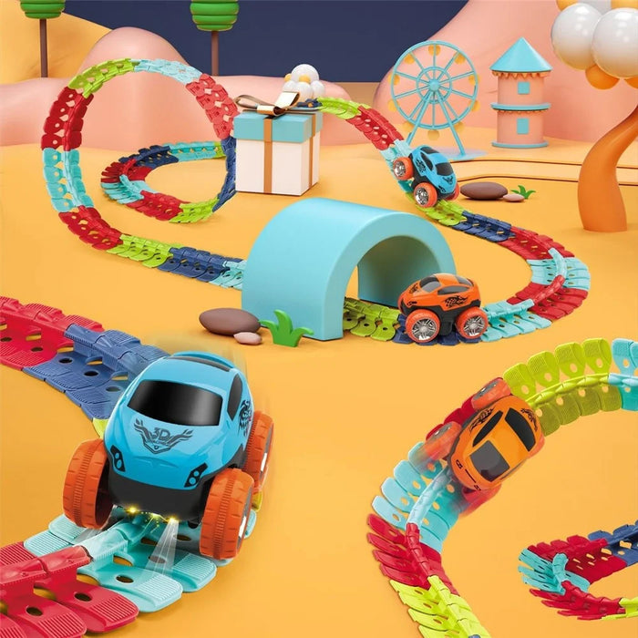 Anti Gravity Electric Track Car Toy 138Pcs DIY Railway Set Roller Coaster Building Block Toy for Boys Girls - 7