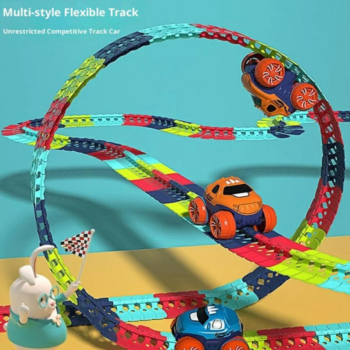 DIY Race Track Set 184Pcs Anti Gravity Electric Rail Car Toy Building Blocks with Light Effects for Boys / Girls - 3