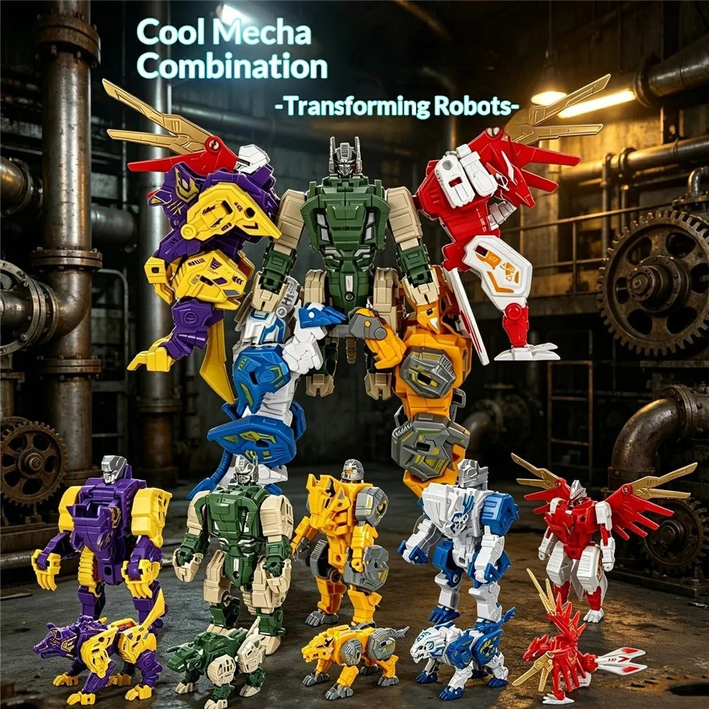 LM738-6A 5 in 1 Animal Mecha Transforming Robot Toy Manual Deformation Model Kit for Kids - Multi-color - 2