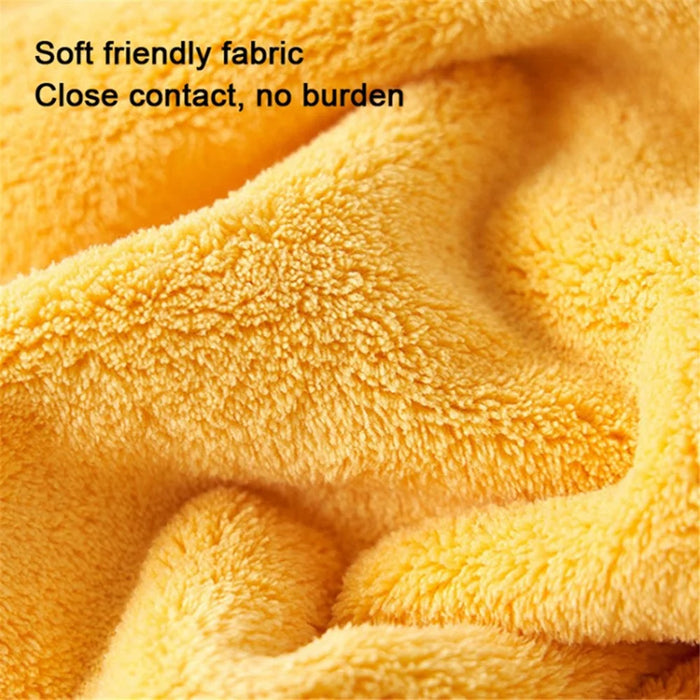 60x120cm Hooded Bath Towel Highly Absorbent Kids Bath Towel Soft Baby Shower Blanket - Yellow - 5