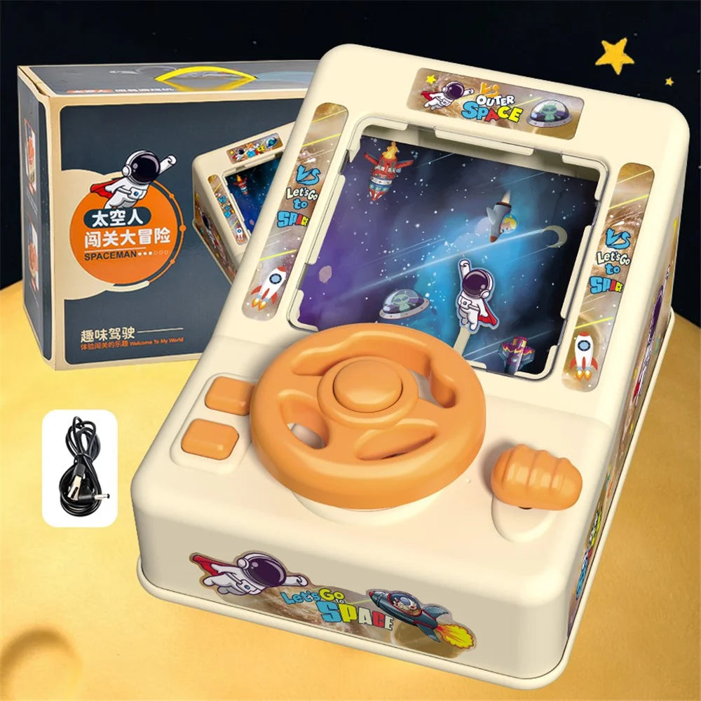 6741 Children Astronaut Racing Car Steering Wheel Simulator Driving Wheel Educational Toy for Kids Boys Girls - 2