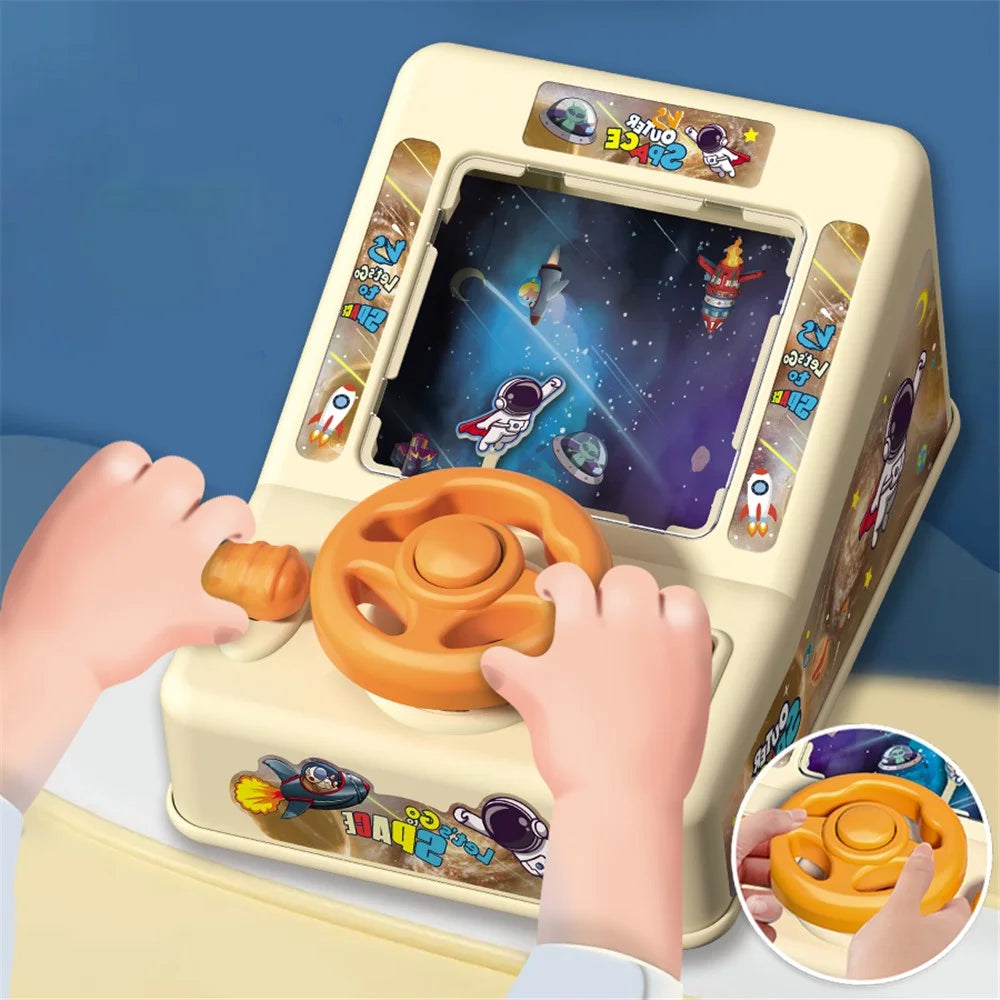 6741 Children Astronaut Racing Car Steering Wheel Simulator Driving Wheel Educational Toy for Kids Boys Girls - 4